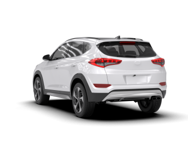 Beyaz arkaplandaki araba, 3 boyutlu illüstrasyon.