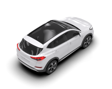 Beyaz araba arka planda izole edilmiş. 3D görüntüleme - illüstrasyon