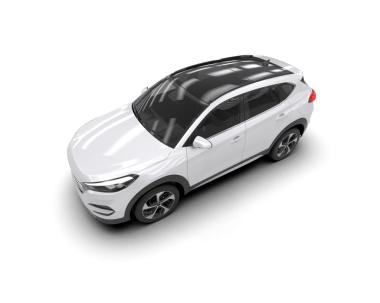 Modern araba arka planda izole edilmiş. 3D görüntüleme - illüstrasyon