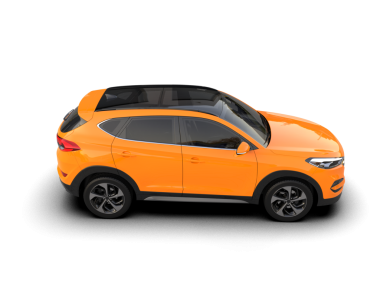 turuncu araba beyaz arkaplanda izole edilmiş