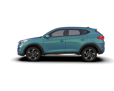 Mavi araba arka planda izole edilmiş. 3d oluşturma