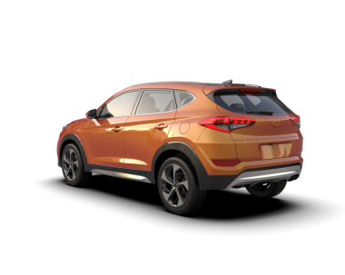 Modern araba arka planda izole edilmiş. 3D görüntüleme - illüstrasyon