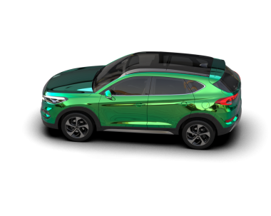 yeşil küçük aile arabası