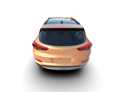 Mesaj atmak için boş yeri olan bir araba. 3d illüstrasyon.