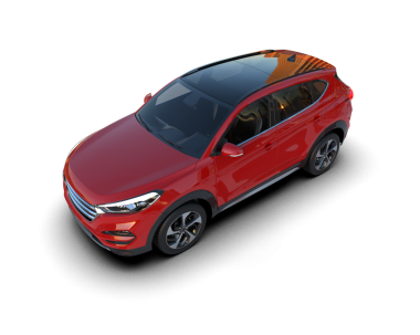 Siyah arkaplanda kırmızı SUV arabası, 3 boyutlu illüstrasyon