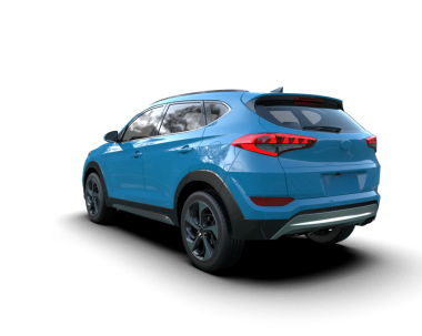 Araba arka planda izole. 3D görüntüleme - 3D