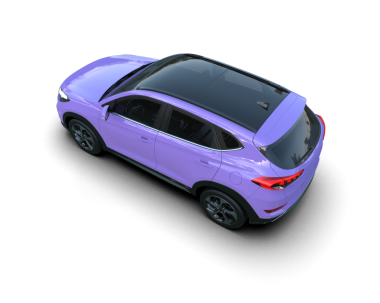 Modern araba beyazda izole edilmiş. 3D görüntüleme - illüstrasyon