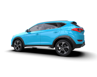 Beyaz arka planda bir araba. 3d oluşturma.