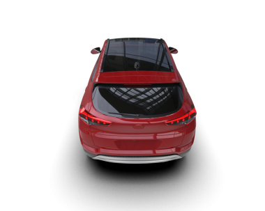 Modern araba arka planda izole edilmiş. 3D görüntüleme - illüstrasyon