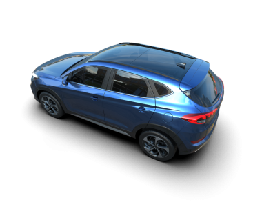 Beyaz arka planda modern mavi araba. 3d oluşturma