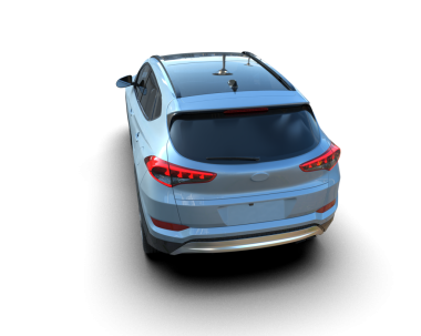 Gri arkaplandaki araba 3 boyutlu görüntüleme