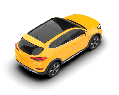 beyaz zemin üzerine sarı spor araba