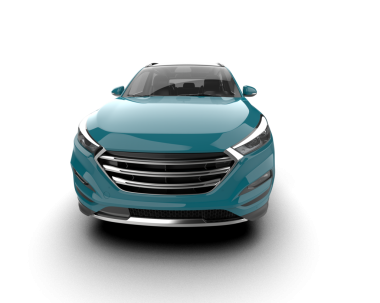 Modern mavi araba gölgeli beyaz arka planda izole edilmiş. 3d oluşturma