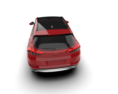 Gri arka planda modern kırmızı elektrikli araba