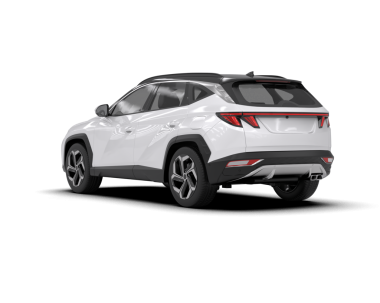 Modern SUV arabası beyaz arka planda izole edilmiş. 3d oluşturma