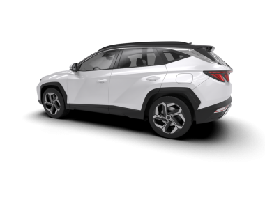 Beyaz arka planda izole edilmiş beyaz araba. 3d illüstrasyon