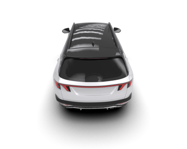 Araç yan görünümü beyaz arkaplanda izole edildi.