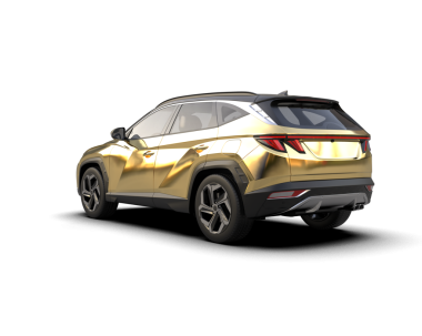 Modern araba arka planda izole edilmiş. 3d oluşturma -