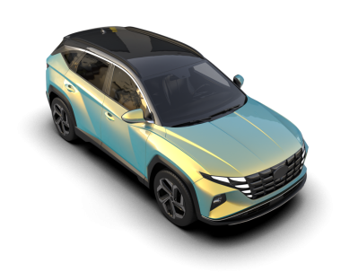 Modern elektrikli araba. 3d oluşturma