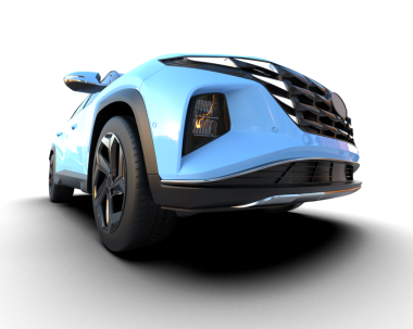 Yansımalı modern araba