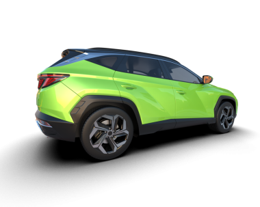 Yeşil gradyanı olan modern cip. 3d illüstrasyon