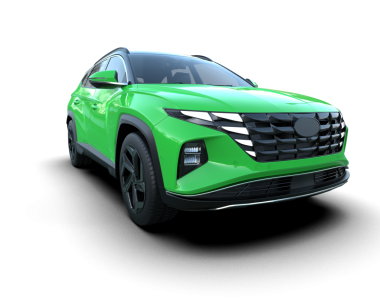 Bir markanın 3 boyutlu çizimi - daha az SUV - beyaz arka planda izole