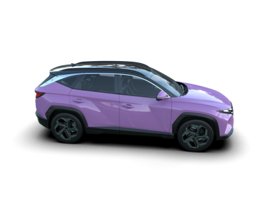 Gri arka planda modern mor SUV arabası