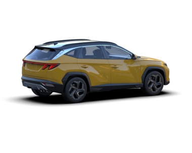 Beyaz arka planda izole edilmiş modern lüks sarı araba. 3d illüstrasyon