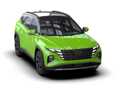 Yeşil araba arka planda izole edildi. 3D görüntüleme - illüstrasyon