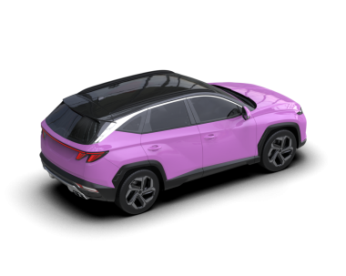 Beyaz arka planda modern pembe araba. 3d oluşturma