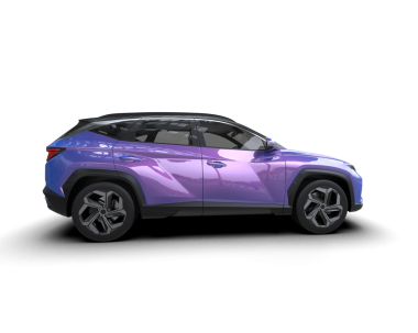 Beyaz arka planda bir araba. 3d oluşturma.