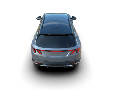 Gri arka planda modern lüks aile arabası. 3 boyutlu.