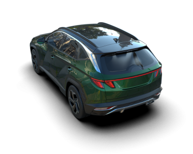 Bir markanın 3 boyutlu görüntülemesi - daha az jenerik SUV arabası beyaz üzerine izole edildi