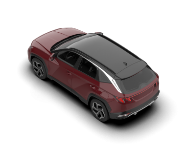 Kırmızı araba gri arka planda izole edilmiş. yan görünüm.