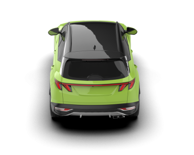 yeşil modern elektrikli araba - yan görüş. 3d oluşturma