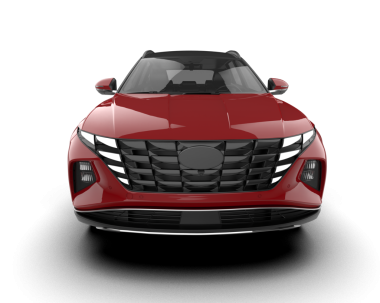 Modern bir arabanın beyaz bir arka grubunda 3 boyutlu görüntüsü.