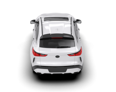 Siyah arka manzaralı beyaz bir araba. Beyaz bir arka planda izole edilmiş. ön görünüm, 3 boyutlu.