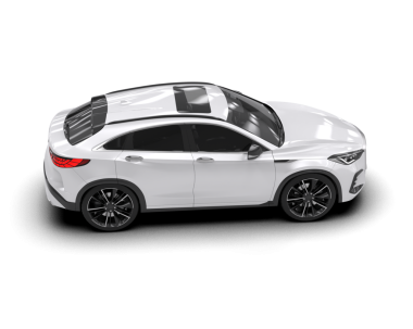 Beyaz modern araba arka planda izole edilmiş. 3d oluşturma.