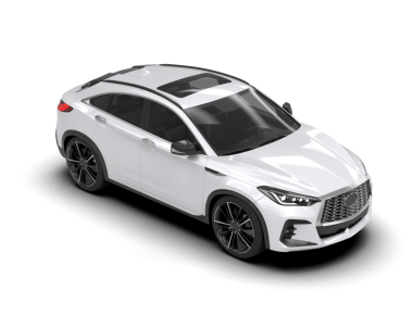 Bir markanın 3 boyutlu görüntülemesi - daha az genel SUV arabası beyaz arkaplanda izole edildi