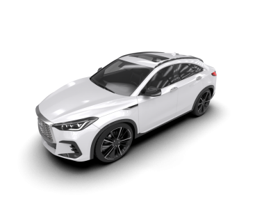 Beyaz arka planda modern bir araba. 3d illüstrasyon.