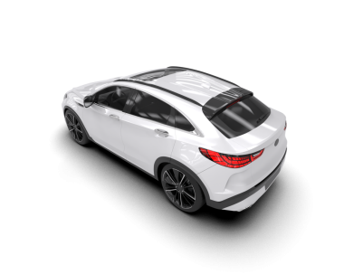 Beyaz, modern spor araba. 3d oluşturma