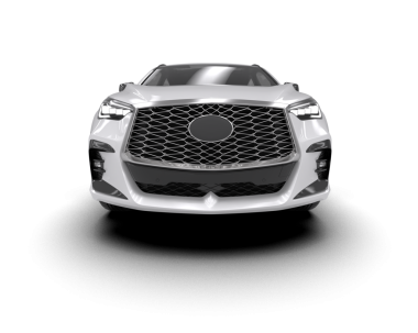 araba beyaz arkaplanda izole edildi