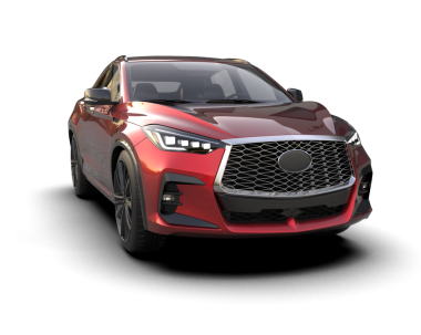 Beyaz arka planda modern bir araba. 3d illüstrasyon.