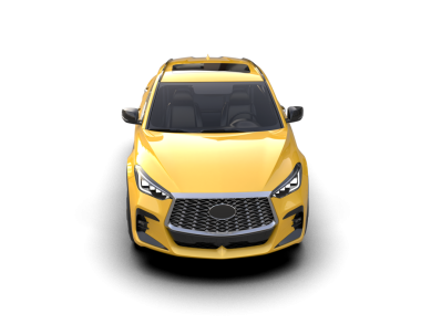 Stüdyo ortamında 3 boyutlu markasız bir sedan araba.