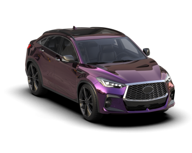 Arka planda modern bir araba. 3D görüntüleme - 3D görüntüleme