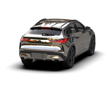 Modern SUV arabası beyaz arka planda izole edilmiş. 3d oluşturma