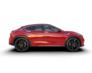 Kırmızı lüks araba beyaz arka planda izole edilmiş. 3d illüstrasyon.