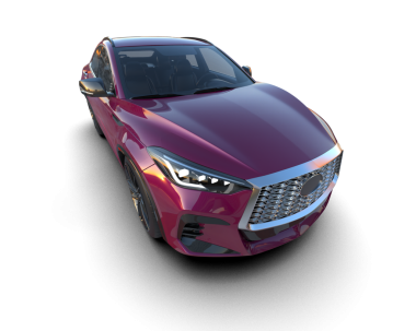 Arka planda modern bir araba. 3 Boyutlu Hazırlama