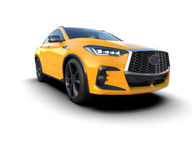 Siyah arka planda modern bir araba. 3d oluşturma