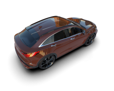 Arka planda lüks bir araba var. 3d illüstrasyon -